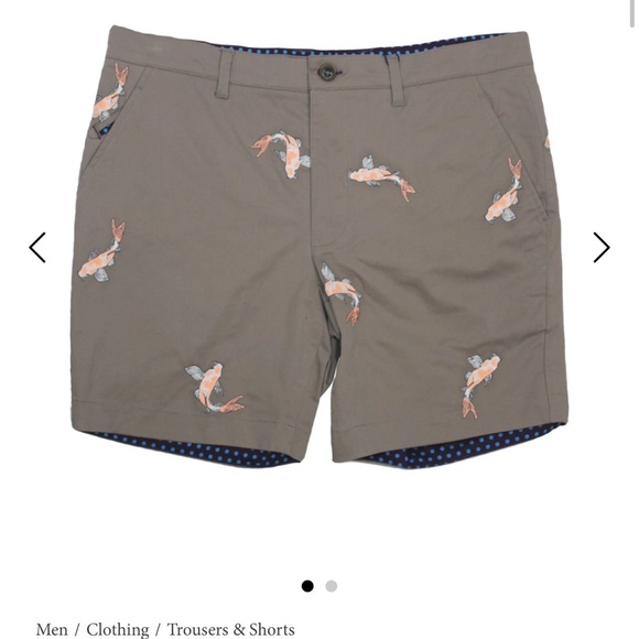 Lords of Harlech Edward Koi Shorts - men’s 34 - NWOT - color: elephant - Picture 1 of 9